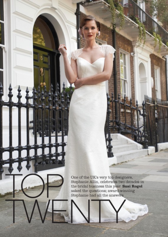 Stephanie Allin 20th anniversary British Bridal Designer London Wales